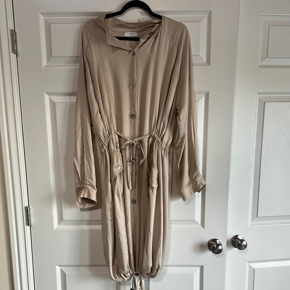 Neu Nomads Tan Button-Up Drawstring Dress NWOT XL